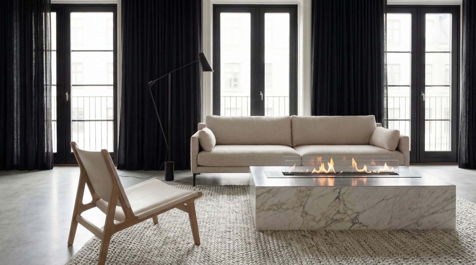 LogicWood Linear — Marmor coffee table